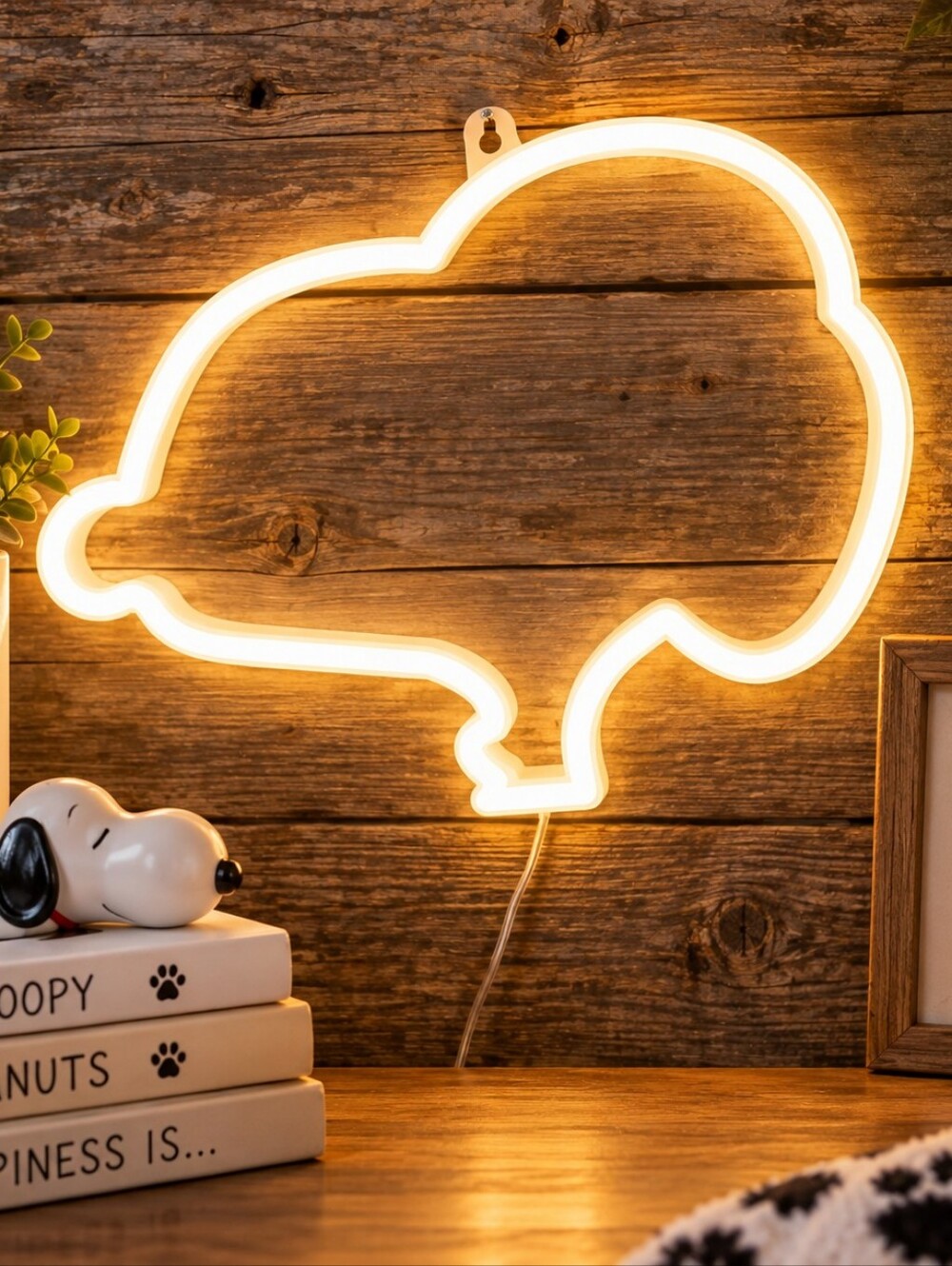 Peanuts Snoopy Neon LED Wall Art Light 10.8” Battery Operated Room Decor